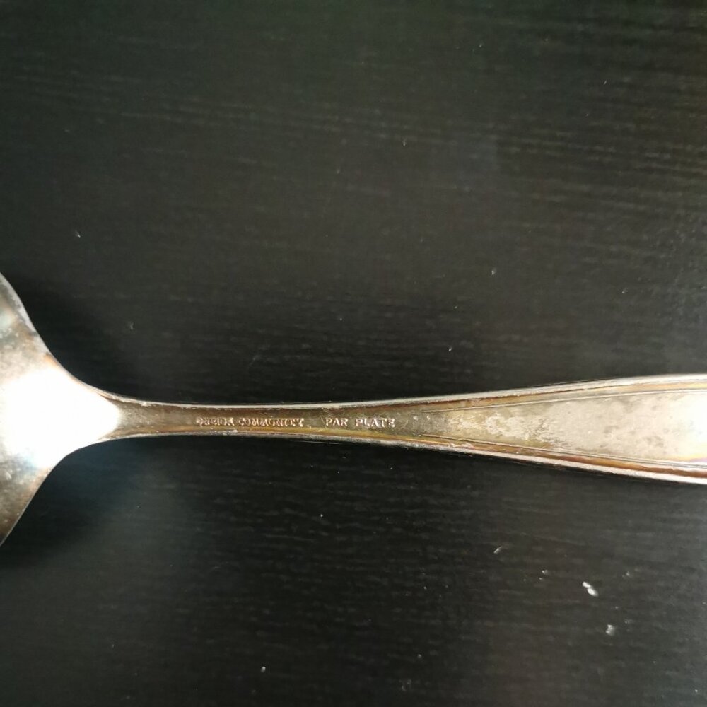 VTG Oneida Community Par Plate Soup Spoon Silverplate Flatware 4.75" - Picture 3 of 5